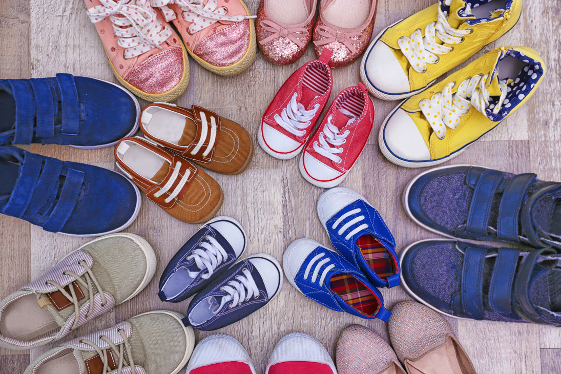 Colorful Kids Shoes on the Floor